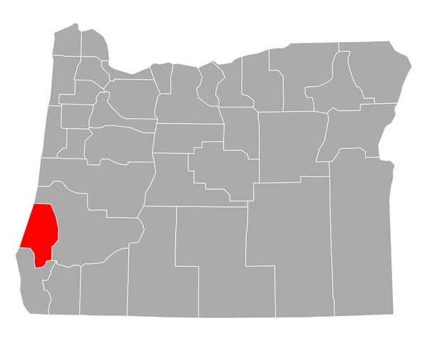 Coos Térképe Oregonban — Stock Vector