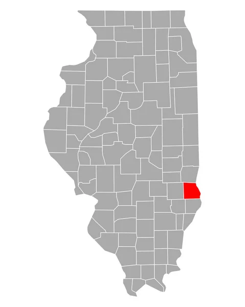 Illinois Crawford Haritası — Stok Vektör