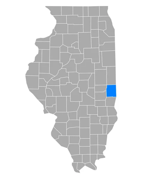 Mappa Edgar Illinois — Vettoriale Stock