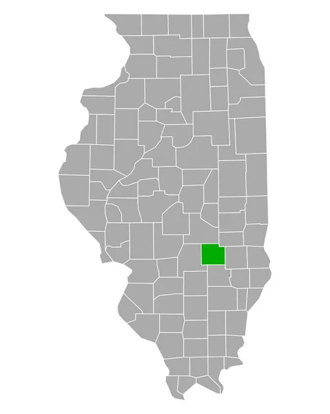Illinois Deki Effingham Haritası — Stok Vektör