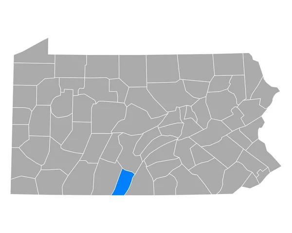 Mappa Fulton Pennsylvania — Vettoriale Stock