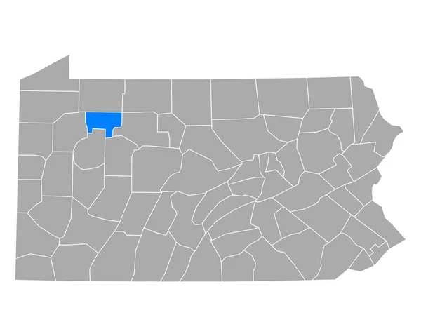 Mapa Bosque Pennsylvania — Vector de stock