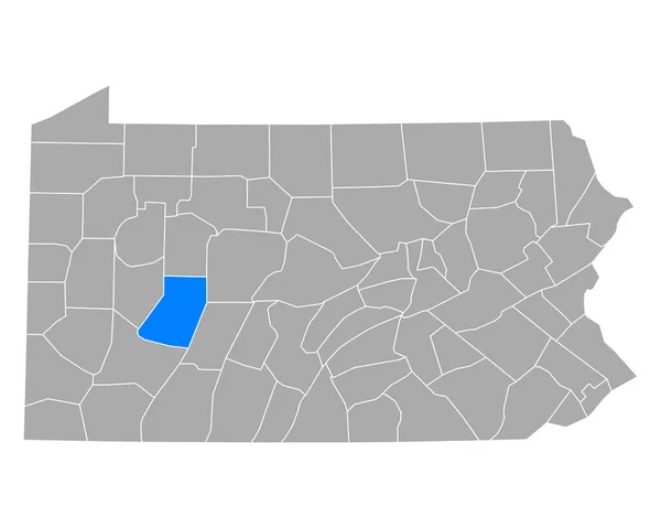 Mapa Indiana Pennsylvania — Vector de stock