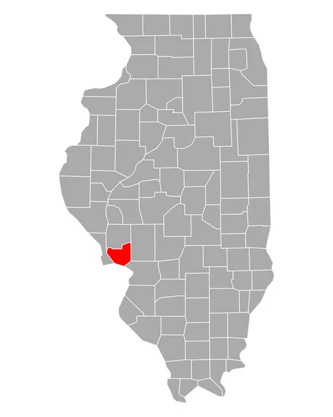 Illinois Deki Jersey Haritası — Stok Vektör