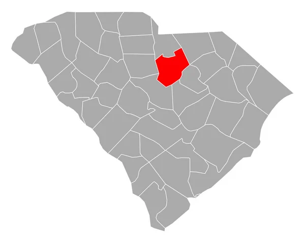 Mapa Kershaw Carolina Del Sur — Vector de stock