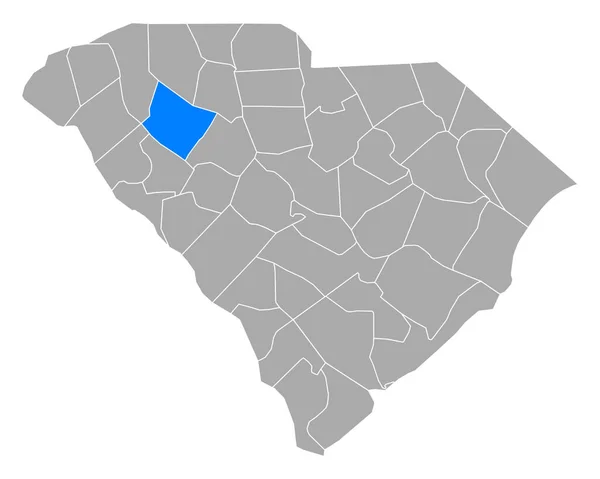 Karte Von Laurens South Carolina — Stockvektor