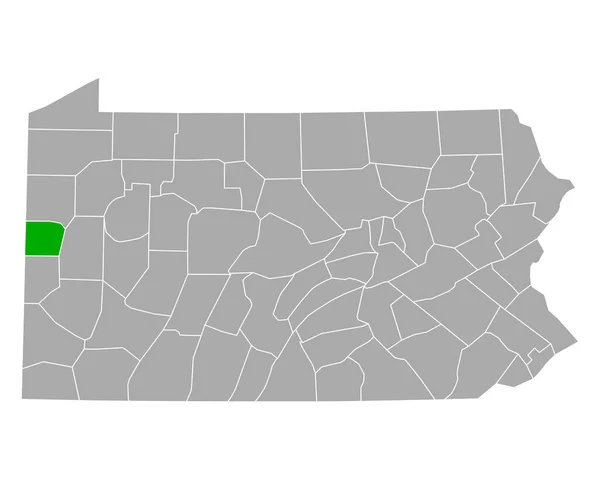 Karta Över Lawrence Pennsylvania — Stock vektor