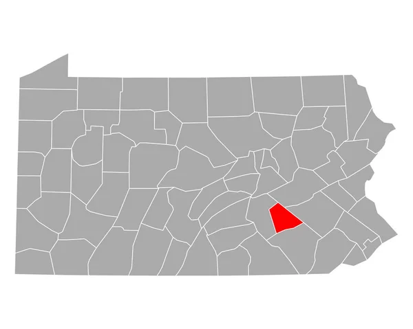 Mapa Líbano Pennsylvania — Vector de stock