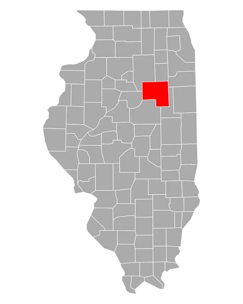 Map Livingston Illinois — Stock Vector