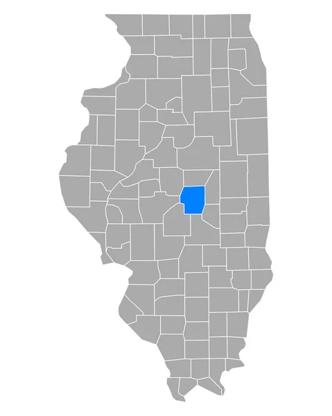 Illinois Macon Haritası — Stok Vektör