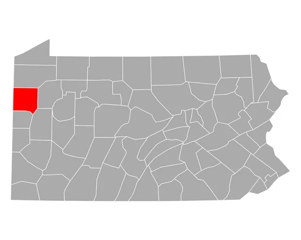 Kaart Van Mercer Pennsylvania — Stockvector