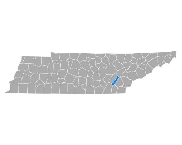 Mapa Meigsu Tennessee — Stockový vektor