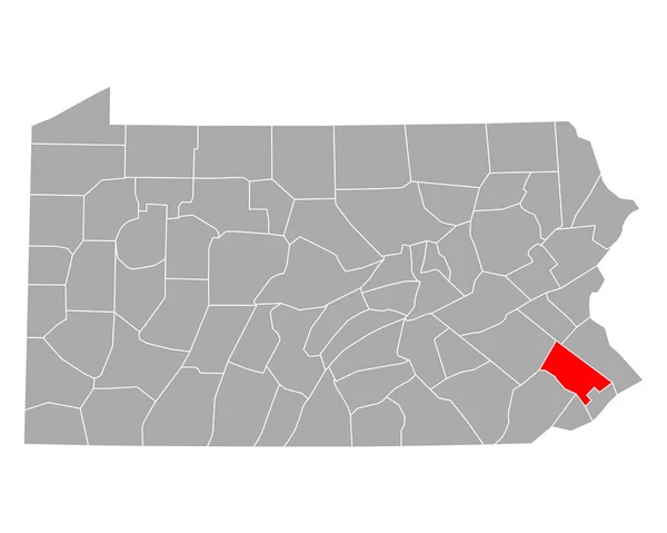 Montgomery Térképe Pennsylvaniában — Stock Vector