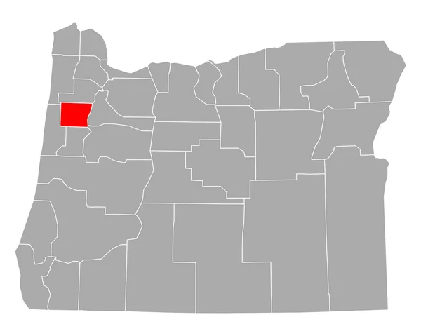 Mappa Polk Oregon — Vettoriale Stock