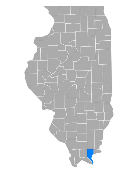Kaart Van Pope Illinois — Stockvector
