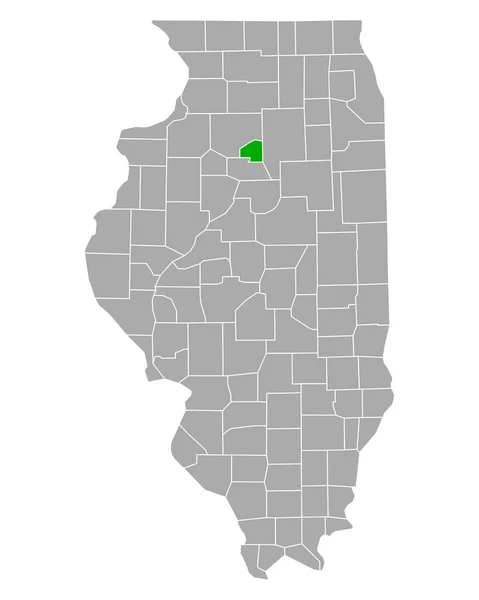 Illinois Putnam Haritası — Stok Vektör