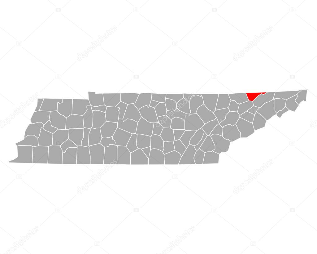 Map of Hancock in Tennessee