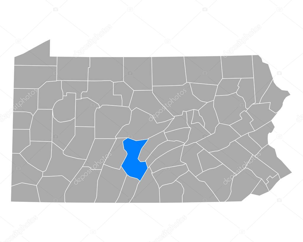 Map of Huntingdon in Pennsylvania