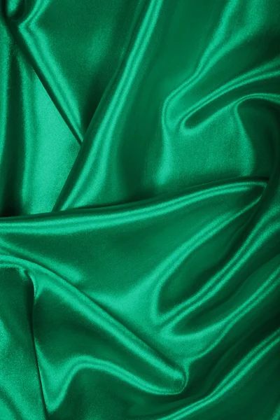 Liscio elegante seta verde o raso texture come sfondo — Foto Stock