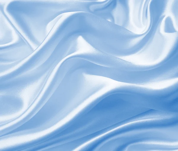 Liso elegante azul seda ou cetim textura como fundo — Fotografia de Stock