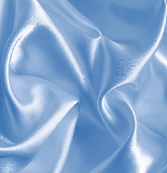 Sima, elegáns kék selyem, vagy szatén, mint háttér — Stock Fotó