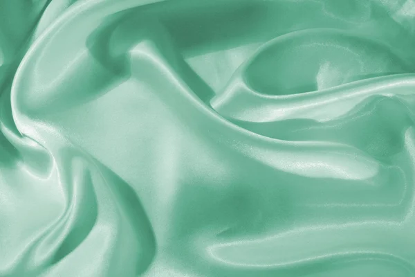 Smooth elegant green silk or satin as background — Stock Photo, Image