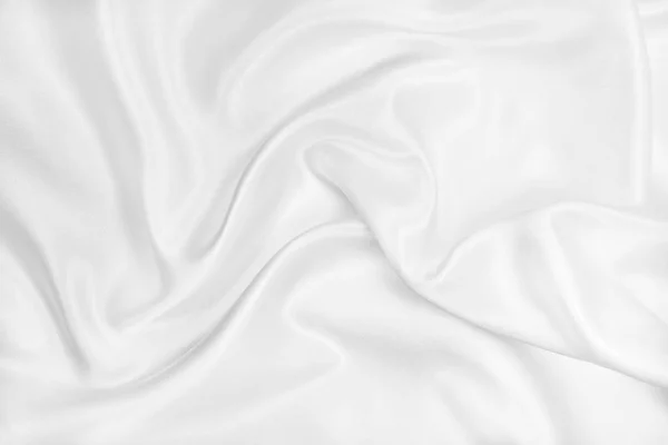 光滑优雅的白色丝绸或缎子豪华布料纹理作为 weddi — 图库照片