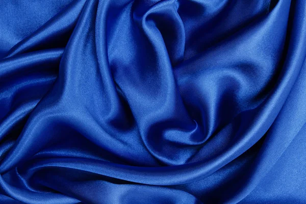 Smooth elegant blue silk or satin luxury cloth texture as abstra — Stock Photo, Image