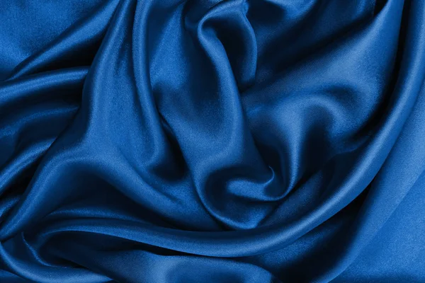 Liscio elegante seta blu o raso tessuto di lusso texture come abstra — Foto Stock