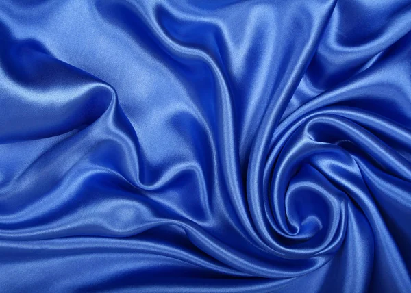 光滑典雅的蓝色丝绸可用作背景 — 图库照片