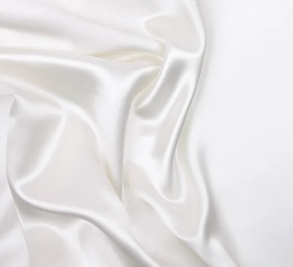 Hladká elegantní bílé hedvábí nebo satén luxusní tkaniny textury jako svatební — Stock fotografie
