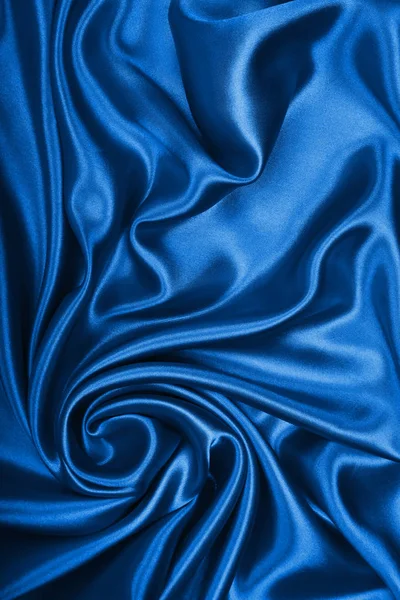 Liscio elegante seta blu o raso tessuto di lusso texture come abstra — Foto Stock