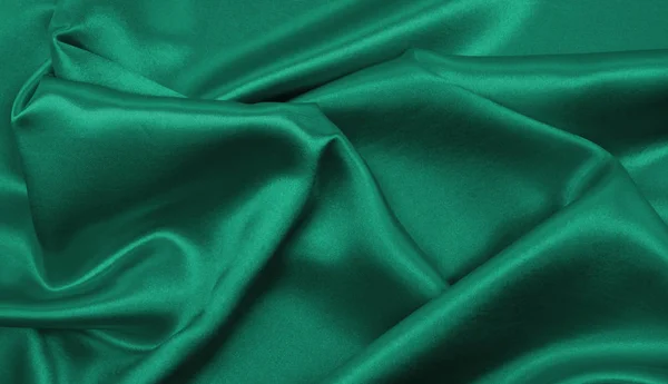 Liscio elegante seta verde o raso tessuto di lusso texture come astenersi — Foto Stock