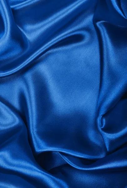 Glatte, elegante blaue Seide oder luxuriöse Stofftextur aus Satin als Abstraktion — Stockfoto