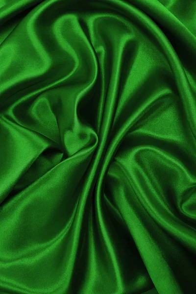 Liscio elegante seta verde o raso tessuto di lusso texture come astenersi — Foto Stock