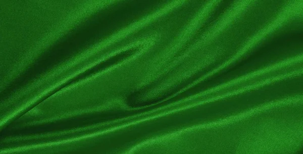 Soepele elegante groene zijde of Satijn luxe doek textuur als abstr — Stockfoto
