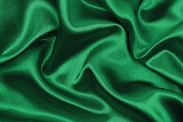 Soepele elegante groene zijde of Satijn luxe doek textuur als abstr — Stockfoto