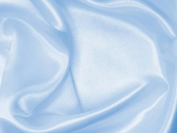 Liso elegante azul seda ou cetim textura como fundo — Fotografia de Stock
