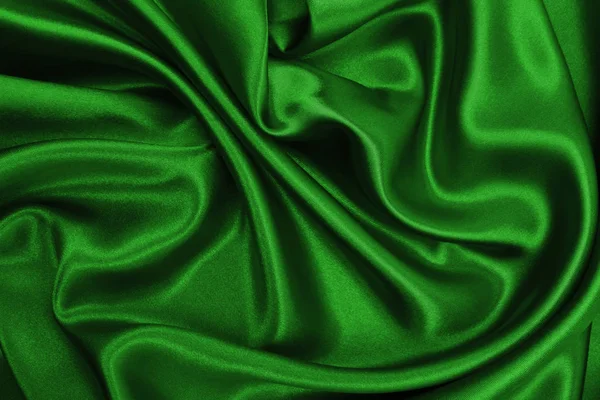 Liscio elegante seta verde o raso tessuto di lusso texture come astenersi — Foto Stock