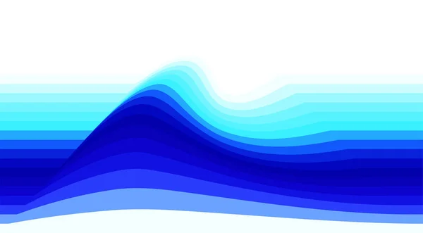 Gestreifter Hintergrund mit blauer Welle. Vektor-Tapete — Stockvektor
