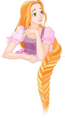 Rapunzel gibi giyinmiş kız