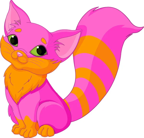 Schattig roze kitty — Stockvector