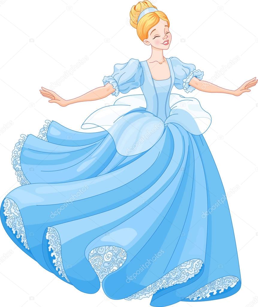 Illustration of dancing Cinderella 