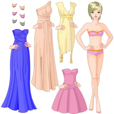 Bayan bebek güzel elbiseler ile