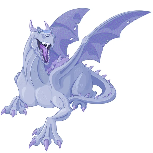 Cartoon blue dragon — Stockvector