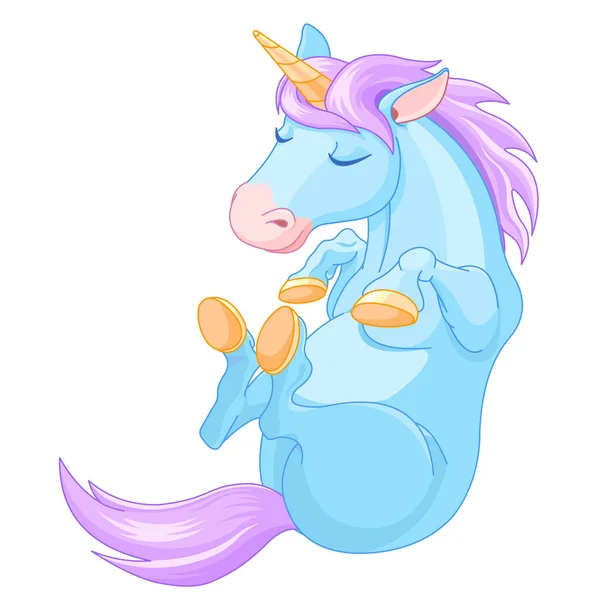 Cute cartoon unicorn sleep — Stock Vector