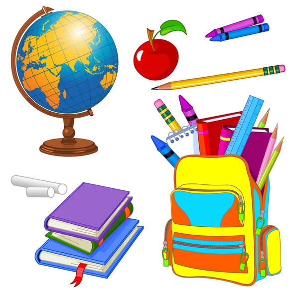 Set of school supplies — Stock Vector