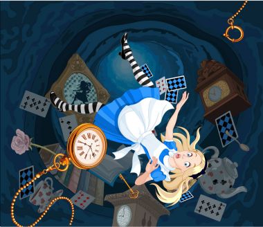 Alice is falling down clipart