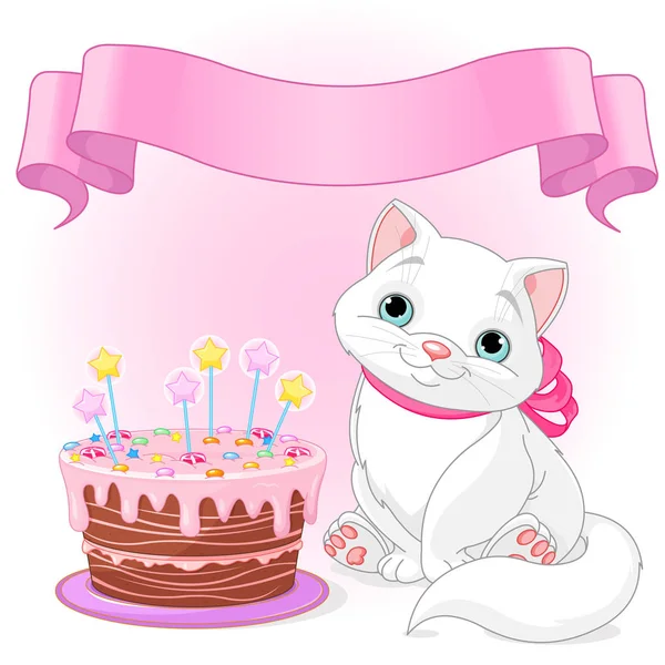 Kočka, slaví své narozeniny — Stockový vektor