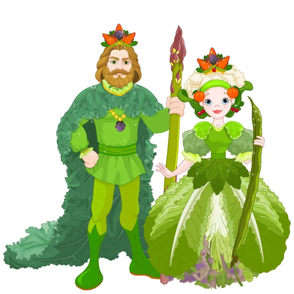 Növényi királyi pár — Stock Vector
